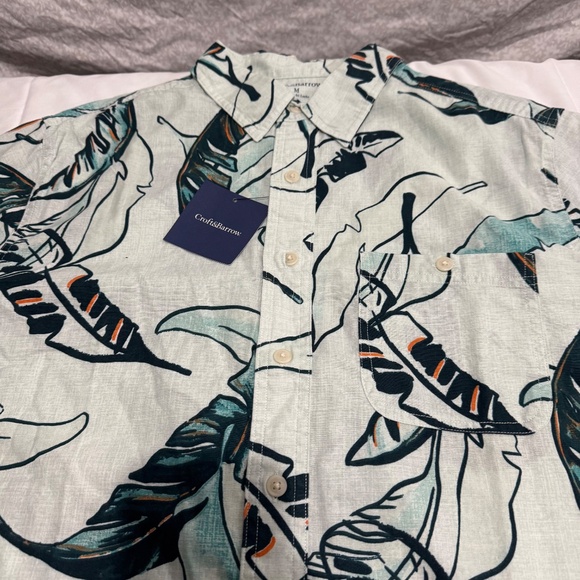 Tropical blue short sleeve polo for men brand croft and barrow size medium - Picture 2 of 5